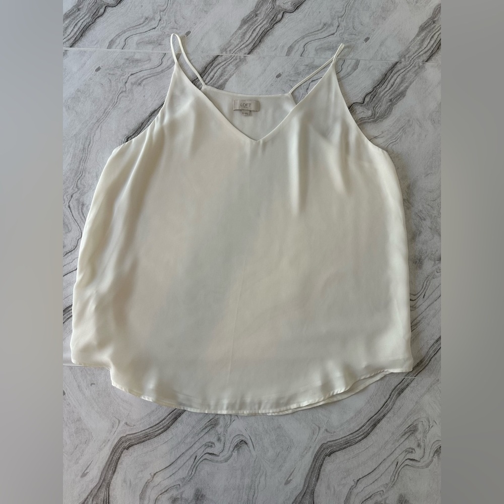 LOFT- White Camisole Shell Tank